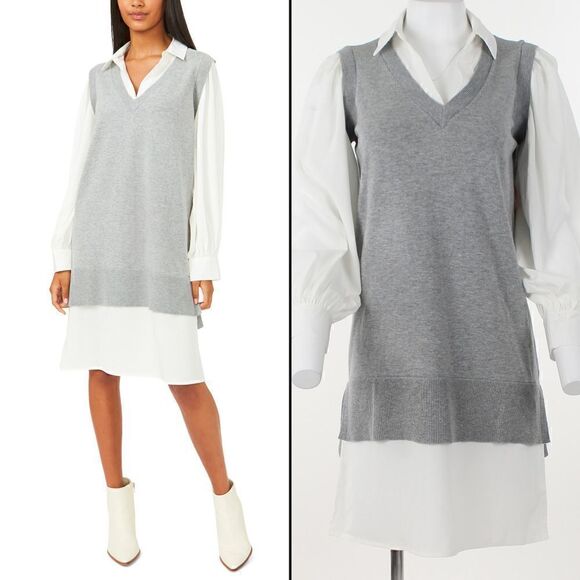 Riley & Rae Layered-Look Sweater Dress - Picture 1 of 5
